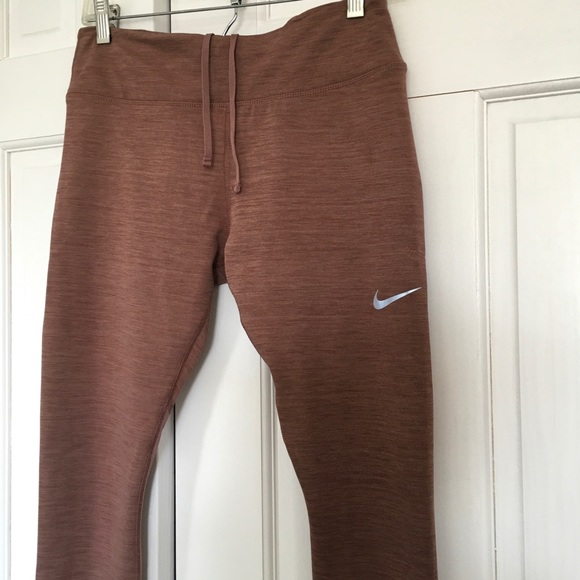 Nike Racer Warm Running Tights Leggings Brown Size L - Picture 9 of 12